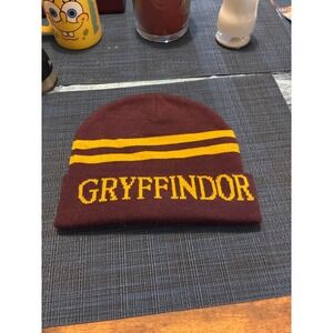 Harry Potter Gryffindor Kids Knit Beanie Burgundy Gold Striped Hogwarts Hat